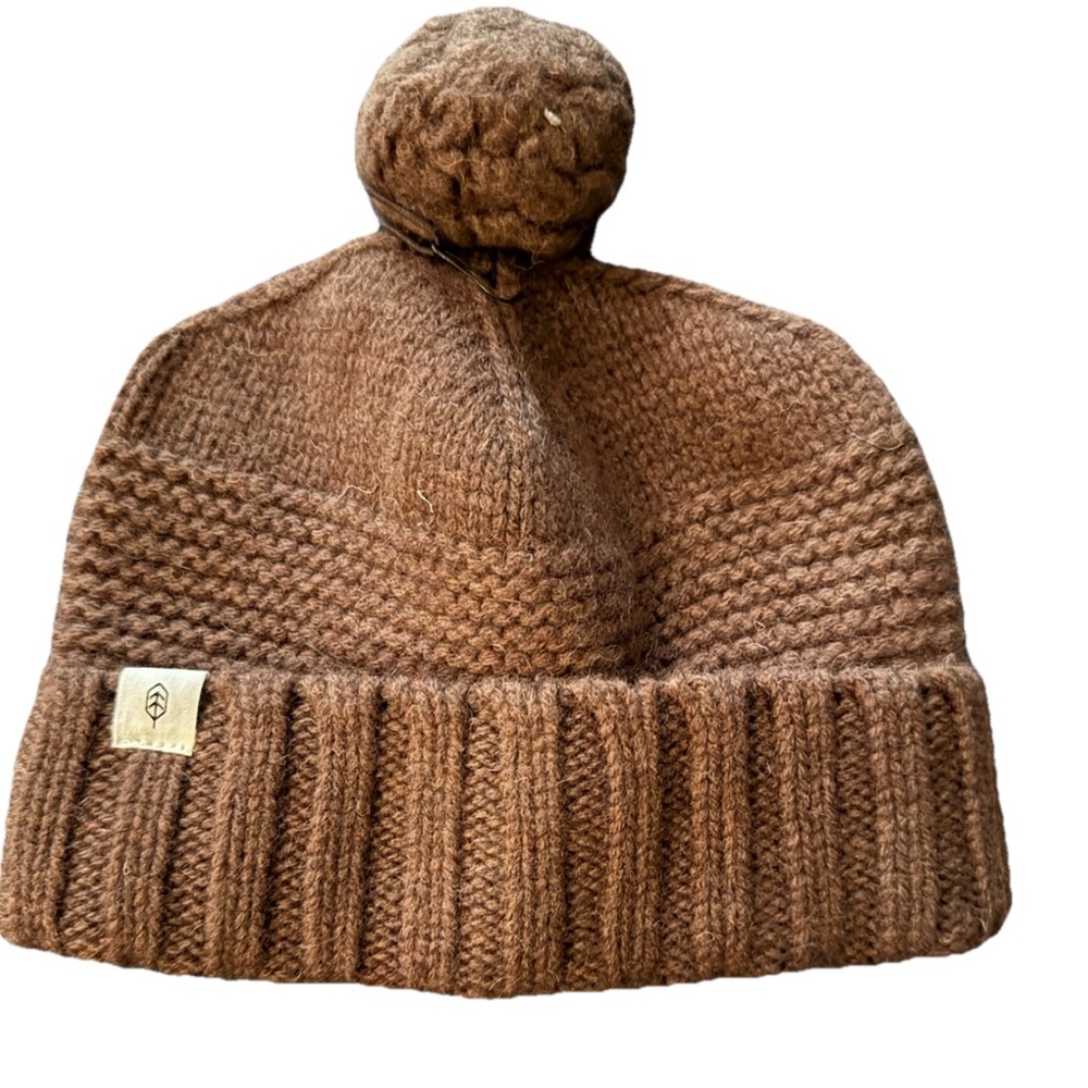 NWT New! Will & Bear Tasman Brown Pom Pom Soft 100% Wool Beanie OS